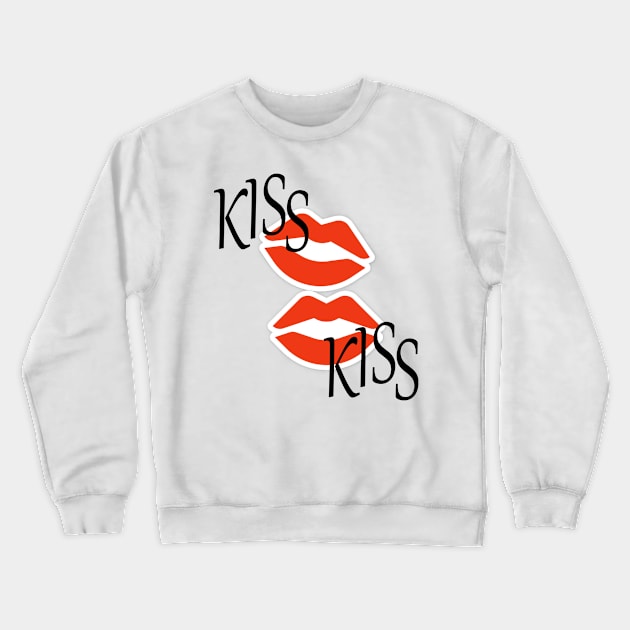 Kiss Kiss Crewneck Sweatshirt by andersonartstudio